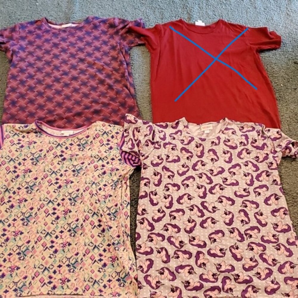 Set of 3 EUC LuLaRoe Sloan tops ,sz 14